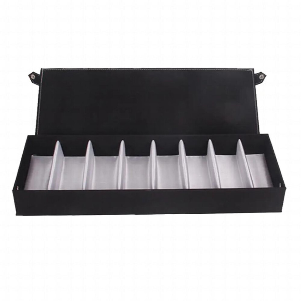 8 Slots Novelty Sunglass Organizer Leather Eyeglasses Collector Eyewear Display Case Storage Box, 48 x 14 x