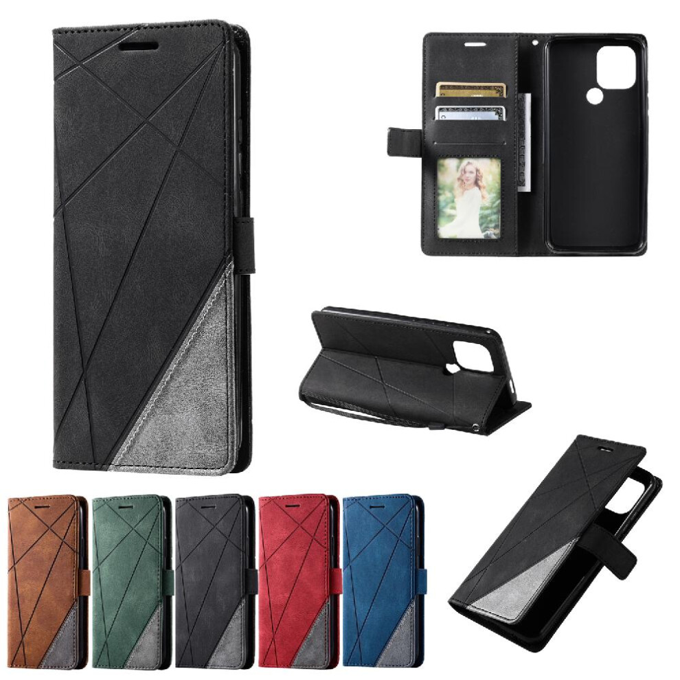 (Black) Case For Xiaomi Redmi A1 Plus Card Holder Kickstand Magnetic Wallet Flip Folio Pu Leather Shockproof Black 764762581596