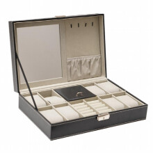 Watch Cases For Men, 8 Slots Lockable Watch Box Organizer For Men With Jewelry Organizer