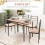 Homcom HOMCOM 5 Piece Dining Table and Chairs Set, Space Saving, Brown and Black 4