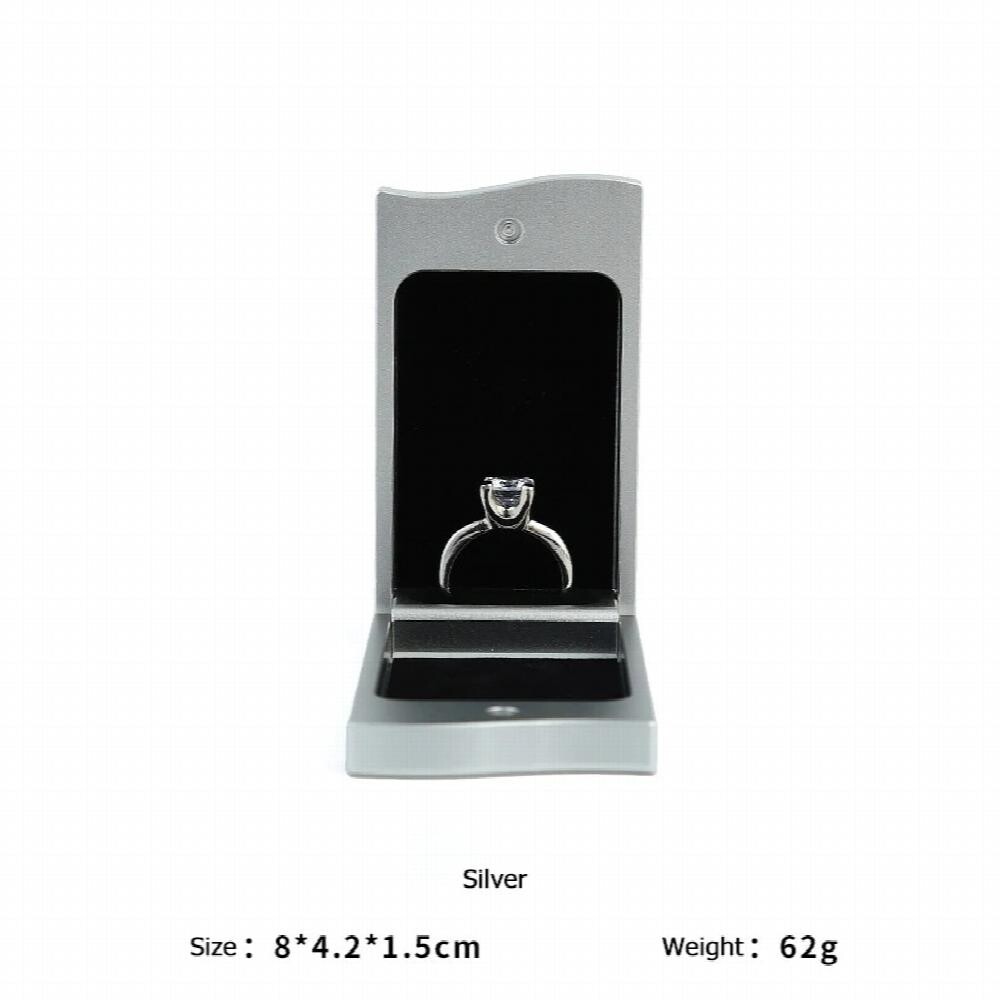 Proposal Ring Jewellery Gif Box Silver Metal Velvet Lined Engagement ...