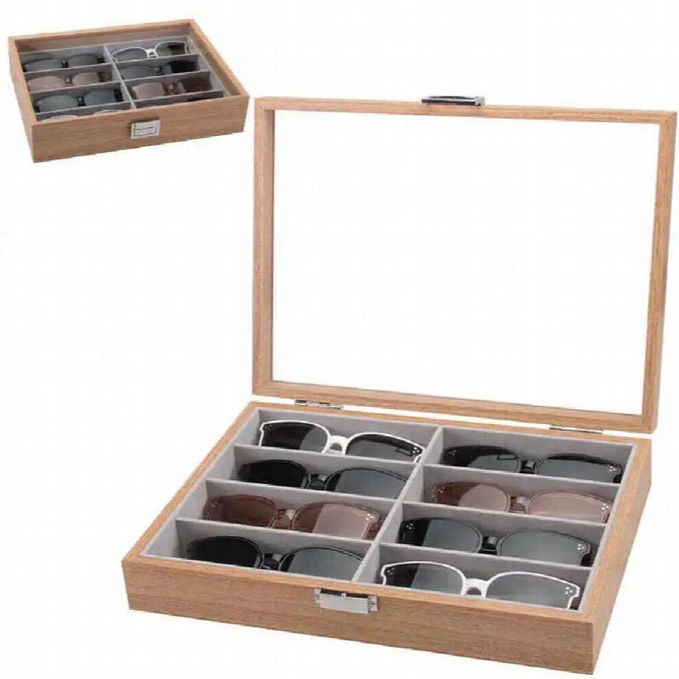 6 Slots Wooden Sunglasses Display Storage Box Wooden Home Gadget Eyewear Case Holder Collection Case Showcase for Women Men
