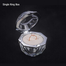 Deluxe Crystal Diamond Ring Box Acrylic Jewelry Gift Wedding Keepsake Proposal Engagement Bride Couple Rings Display Holder Case