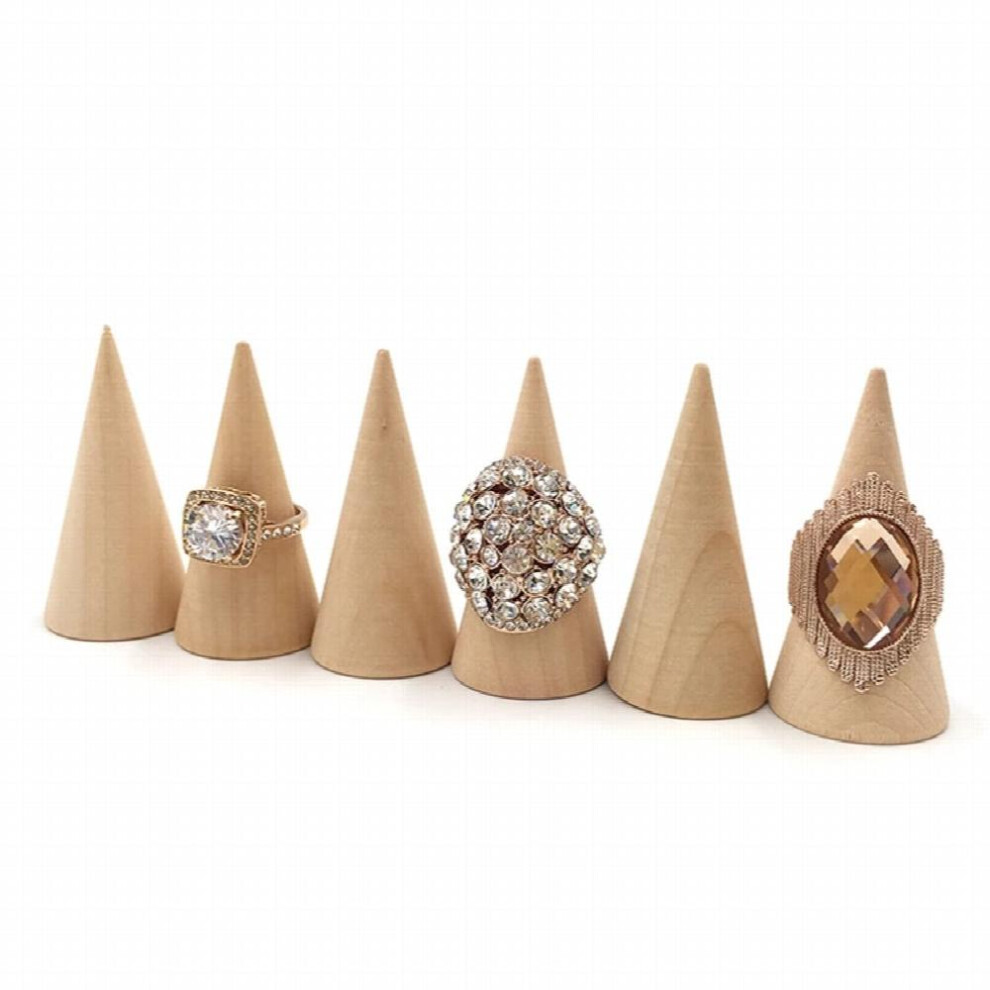 5Pcs/Set Ring Organizer Wooden Cone Creative Ring Holder Jewelry Display Holder Ring Display Tools Jewelry Storage Supplies-image-OPC-PBRWJC6-NEW