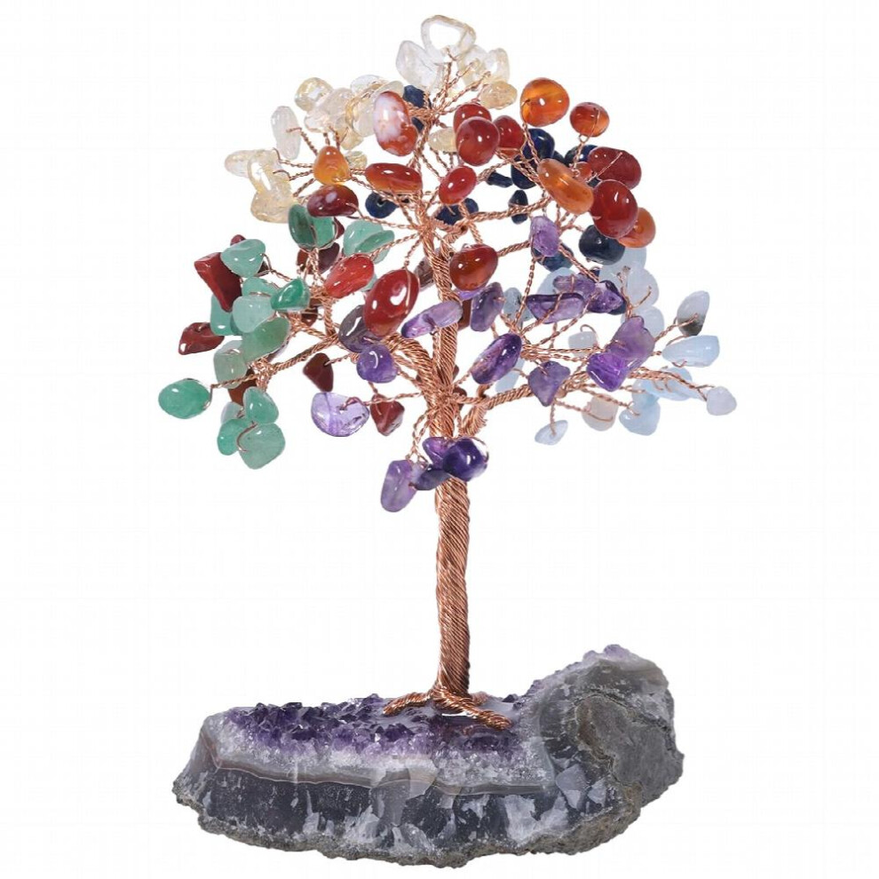 Natural Crystal Stone Chips Reiki Gravel Minerals Luck Money Tree Rough Amethyst Base For Wealth Home Decoration-image-OPC-PBRWJCG-NEW