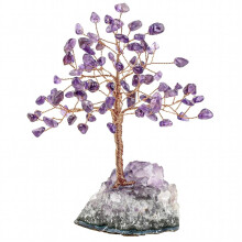 Luck Money Crystal Tree With Reiki Healing Amethyst Quartz Base Natural Minerals Gemstone Craft Home Decor DIY Gift
