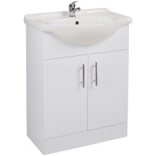 Kass 550mm Gloss White 2 Door Vanity Unit & Basin