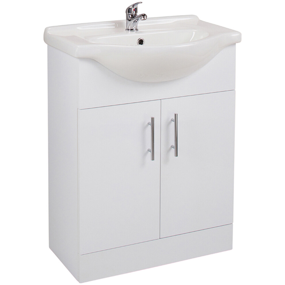 Kass 550mm Gloss White 2 Door Vanity Unit & Basin