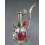 Chinese Old Antiques Red Jade Tibet Silver Pipe Leading 5