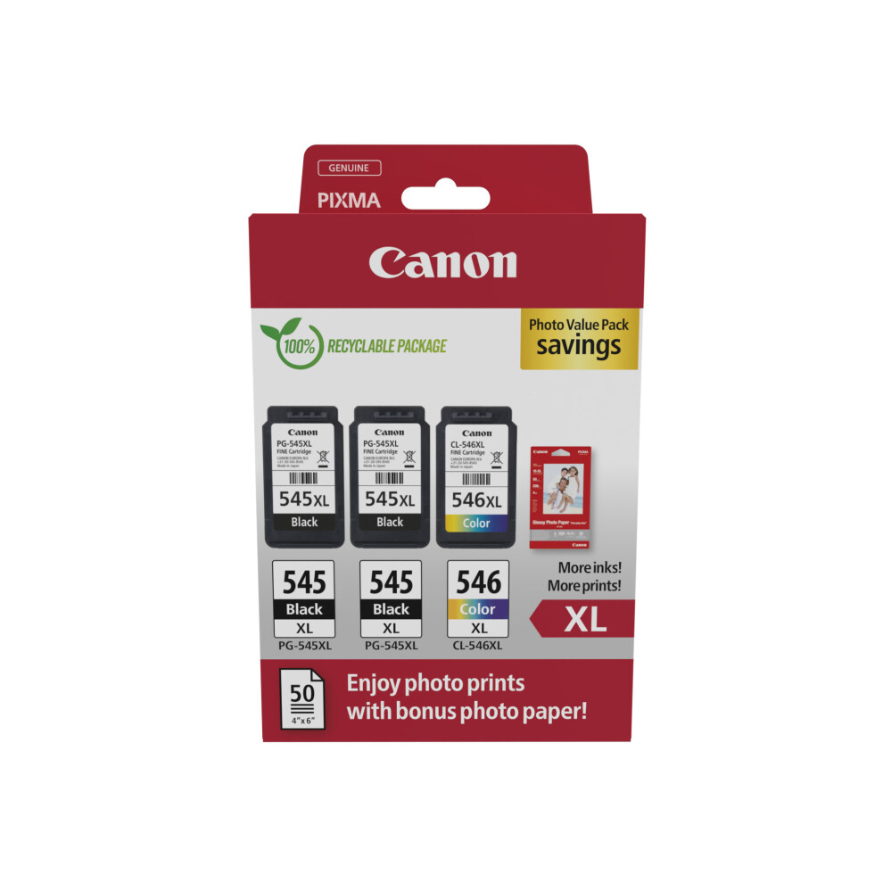 Canon PG-545XL x 2 / CL-546XL ink pack for PIXMA MG2450 printer - Image 35