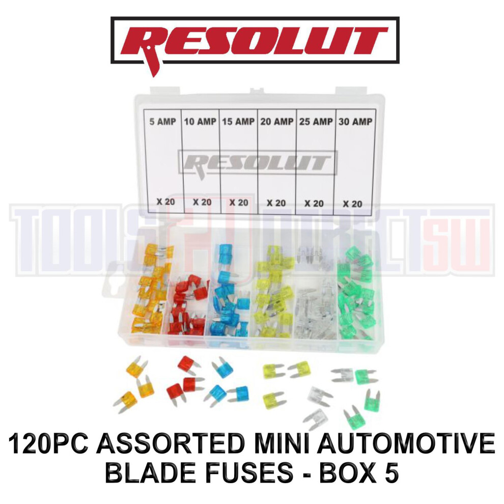 Resolut 120Pc Assorted Mini Automotive Blade Fuses 5 To 30Amp 2976 5060478381204