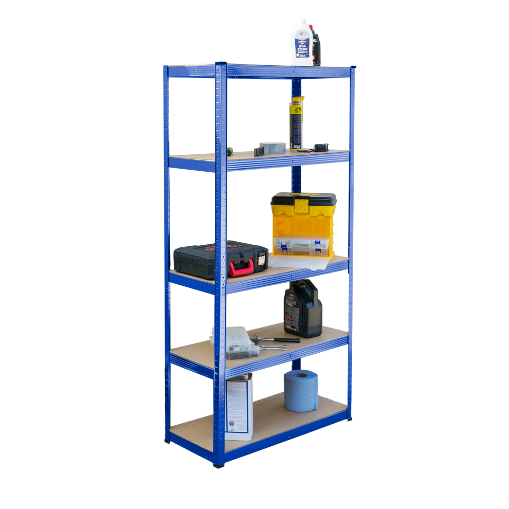 KCT Garage 5 Tier Metal Shelving Storage Shelf Units - Blue