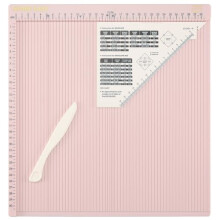 Vaessen Creative Scoring Board cm with Bone Folder and Guide for Card Making and Paper Crafts, Pink, 30.5 x 30.5 cm