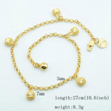 1pcs Womens Girl Yellow Fruit/Heart/Ball Long Anklets Bells Ankle Foot Chain jewelry