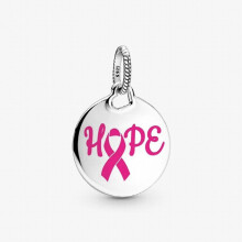 S925 Silver Fall Collection Hope Pink Ribbon Charm Pendant High Jewelry for Girls