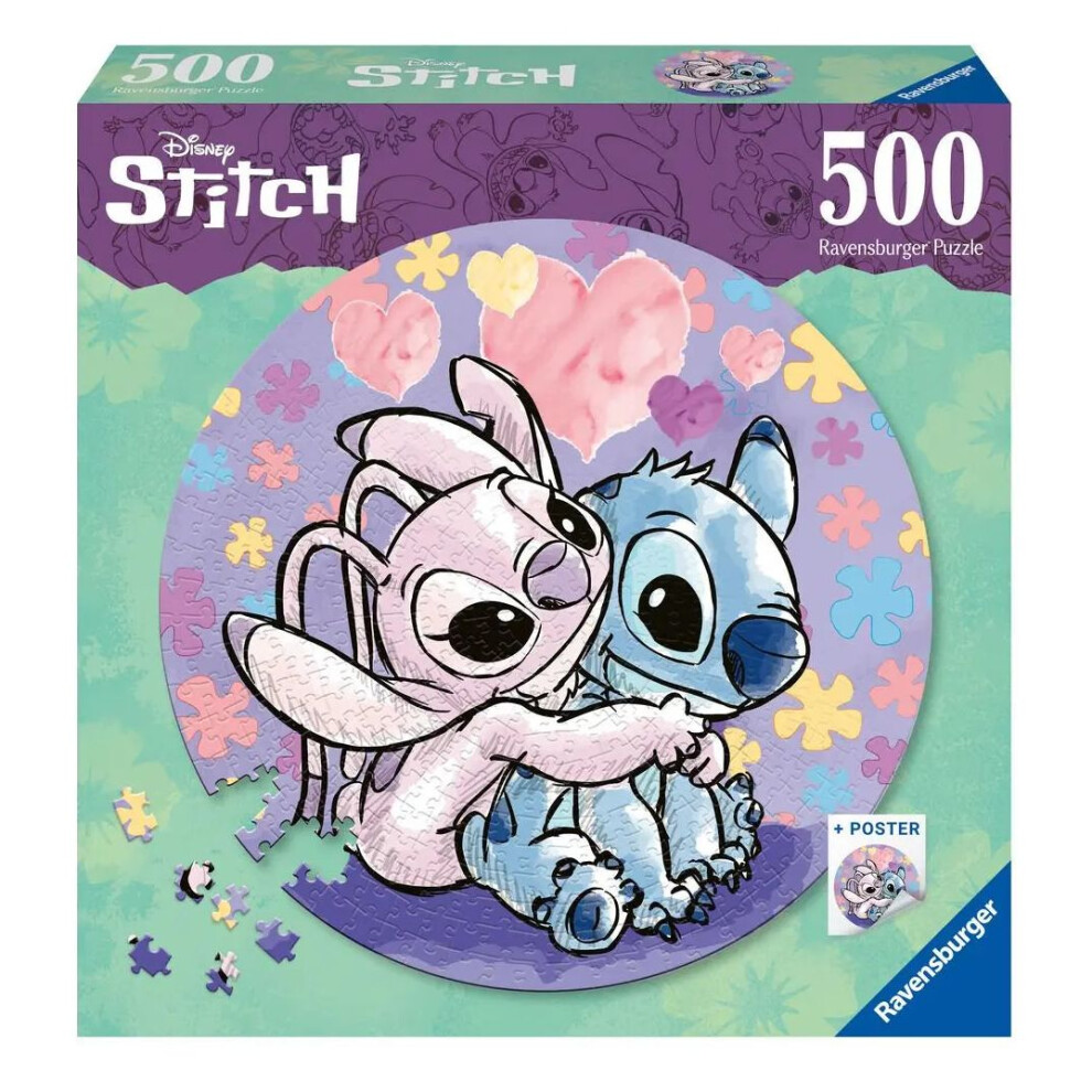 Ravensburger Stitch - Circular 500 Piece Jigsaw Puzzle For Kids - Every Piece Is Unique Pieces Fit Together Perfectly