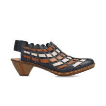 (6 (Adults')) 46778-14 | Sina | Blue/Brown | Womens Sling Back Summer Shoes