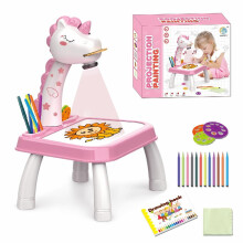 Magical Unicorn Projection Painting Table Erasable Doodle Board Educational Toys No Electricity Needed Perfect Birthday & Christmas Halloween Christma