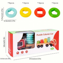 Childrens Early Education Shape Recognition Set Column Building Blocks Trailer Childrens Toys Train Puzzle Dragging Toys Thinking Training Montessor