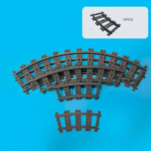 Train Building Blocks Assembly Toy Train Track Train Straight Rail Soft Rail Curved Track Assembly Combination Scene Construction Town Modification