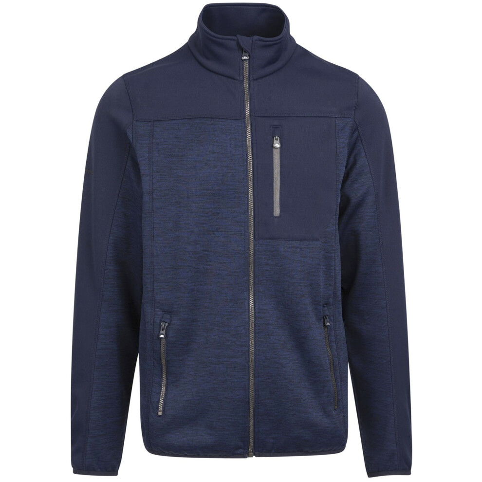 (M, Navy/Marl) Trespass Mens Thornage AT200 Full Zip Outdoor Walking Fleece Jacket - Navy Marl