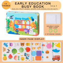 Childrens Early Learning Busy Book Quiet Book Montessori Education Toy DIY Cognitive Book Matching Toy For Preschoolers Include 14 Themes Cognitions