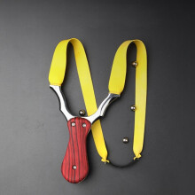 Outdoor Practice Slingshot Alloy Gram Folding Elastic Frame Flat Leather Tie Support Bow Head Pocket Portable Storage Slingshot