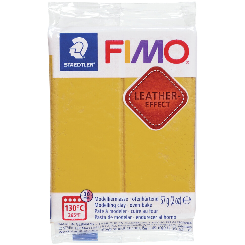 Fimo Leather Effect Polymer Clay 2oz-Ochre EF801-179