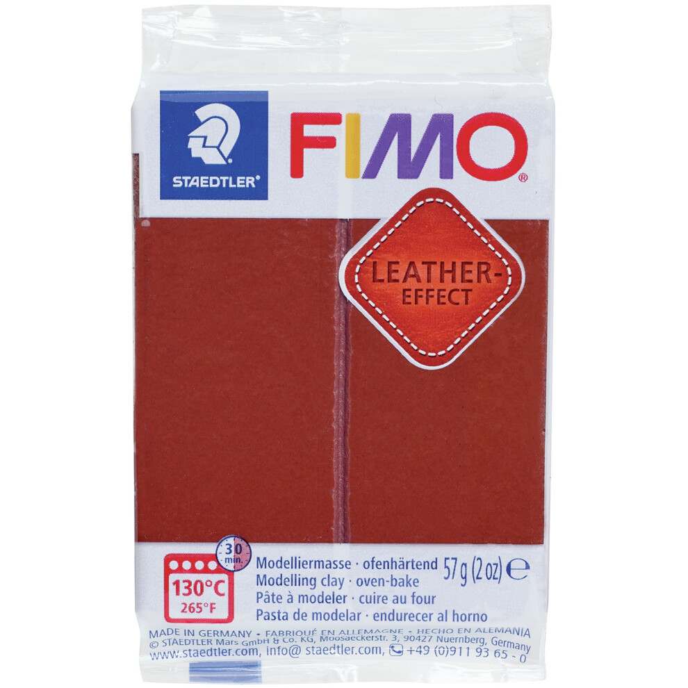 Fimo Leather Effect Polymer Clay 2oz-Nut Brown EF801-779