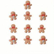 10pcs Christmas Gingerbread Man Resin Ornament Accessories Small Gift Decoration Accessories Diy Homemade Cream Glue Phone Shell Water Cup Sticker Hai