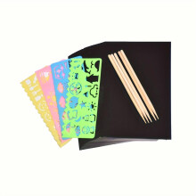 50pcs Scratch Paper Art Sets With 4 Templates Rainbow Magic Scratch Paper Art Craft Kit Scratch Paper Drawing Pad With Templates For Party Games DIY P