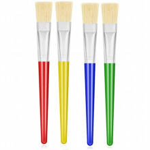 4pcs Childrens Paint Brushes Childrens Paint Brushes Toddler Large Paint Brushes Round And Flat Preschool Paint Brushes For Washable Paint Acrylic P