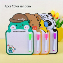 4pcs Cartoon Erasable Drawing Board Double sided Writing Graffiti Board Student Erasable Writing Message Board Family Cartoon Message Board Random