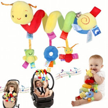 Baby Bed Spiral Toys Plush Activity Bassinet Toys Cartoon Animal Shape Hanging Stroller Seat Toys Halloween Christmas Pull Straight 23 6inch Strip Col