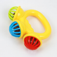 3pcs Soothing Bell Rattle Hand Rattle Three headed Bell Hand Grip Rattle