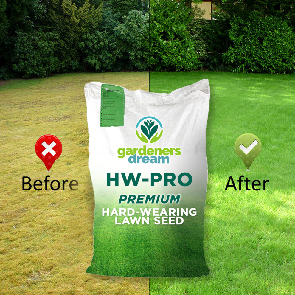 (5KG) Gardenersdream Hard-Wearing Premium Tough Back Garden Lawn Grass Seed
