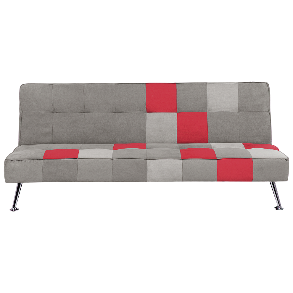 Sofa Bed OLSKER Velvet Light Grey 3 Seater