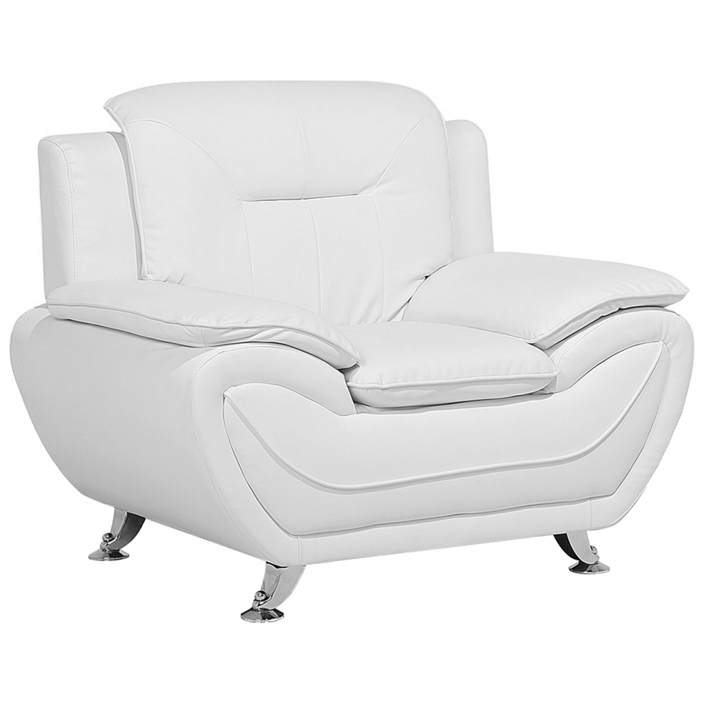 Armchair LEIRA Faux Leather White