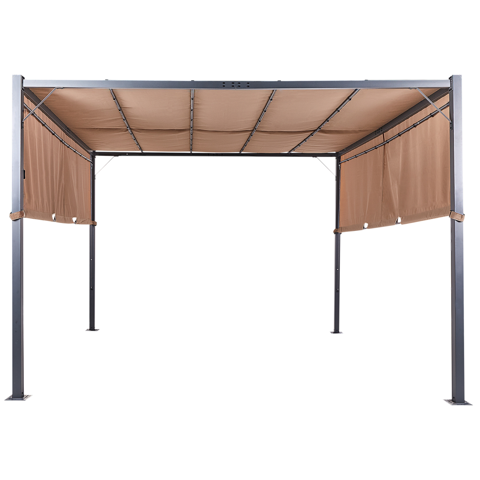 Gazebo LED PARGA Metal 310 cm 310 cm Brown