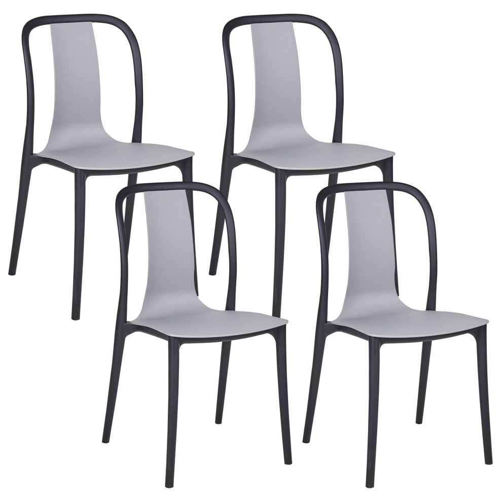 Set of 4 Garden Chairs SPEZIA Grey
