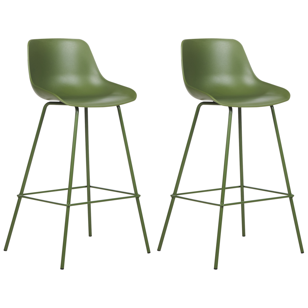 Set of 2 Bar Chairs EMMET Green
