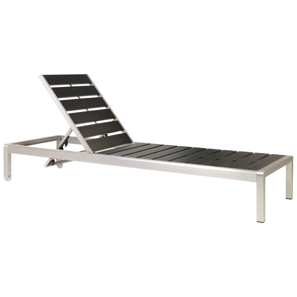 Sun Lounger NARDO Reclining Metal Black/ Silver