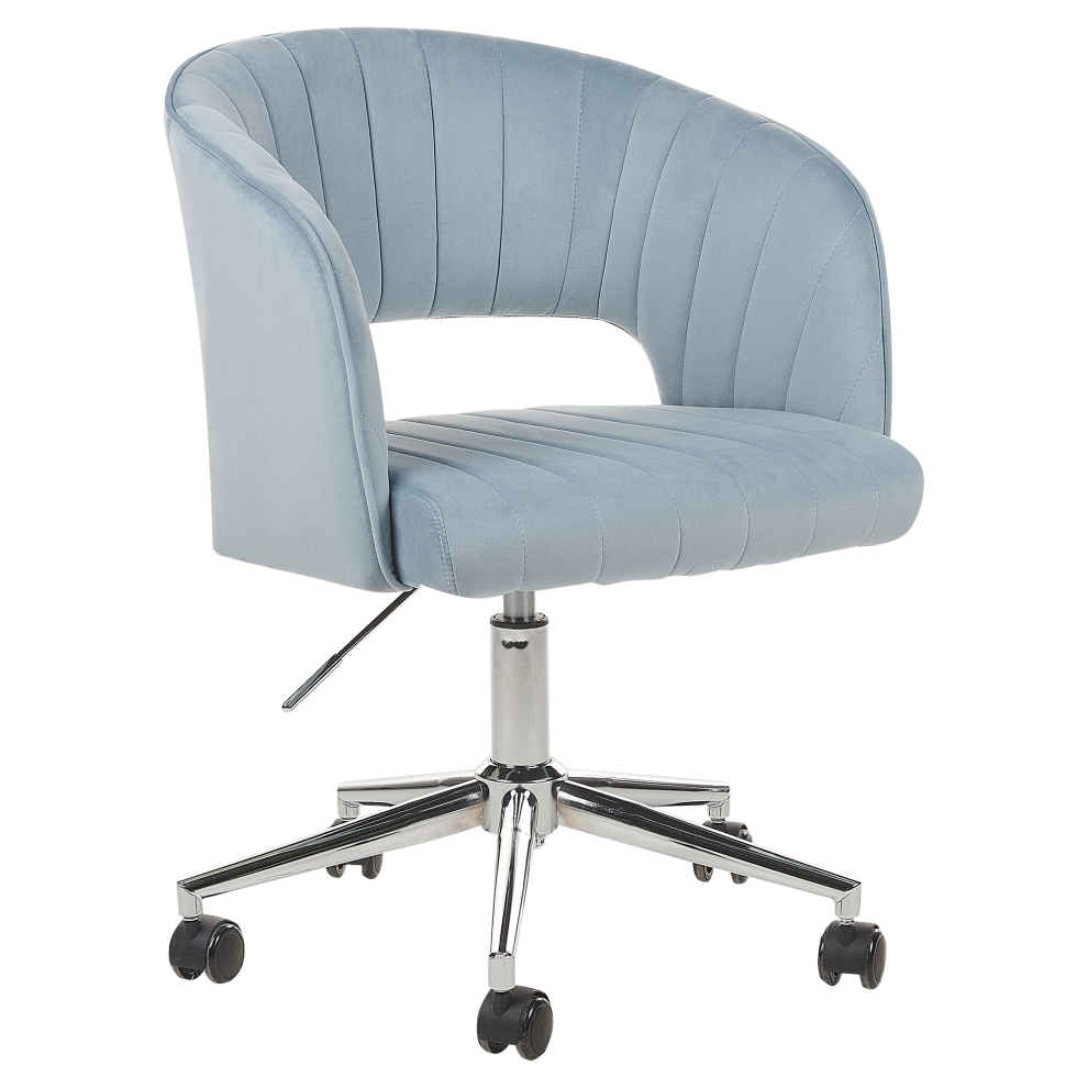 Desk Chair Swivel KATONAH Velvet Light Blue