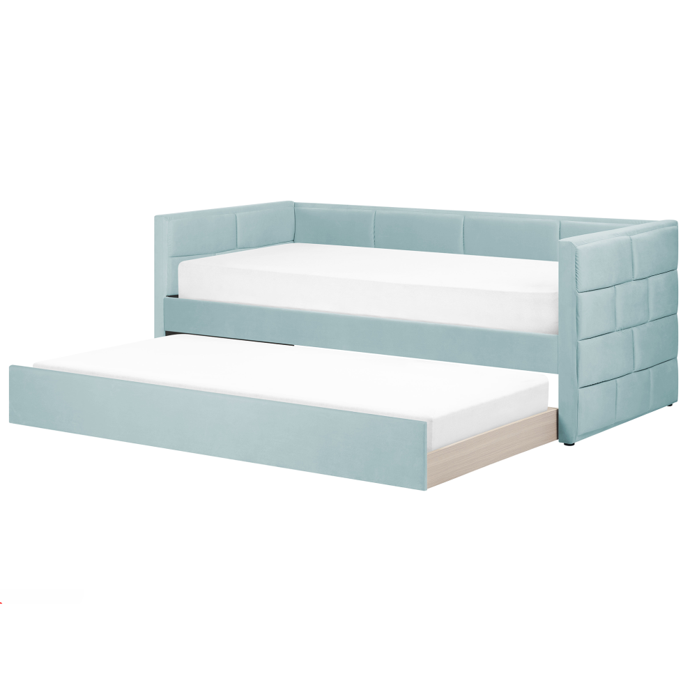 Trundle Bed Velvet CHAVONNE 90 x 200 cm (EU Single) Mint Green
