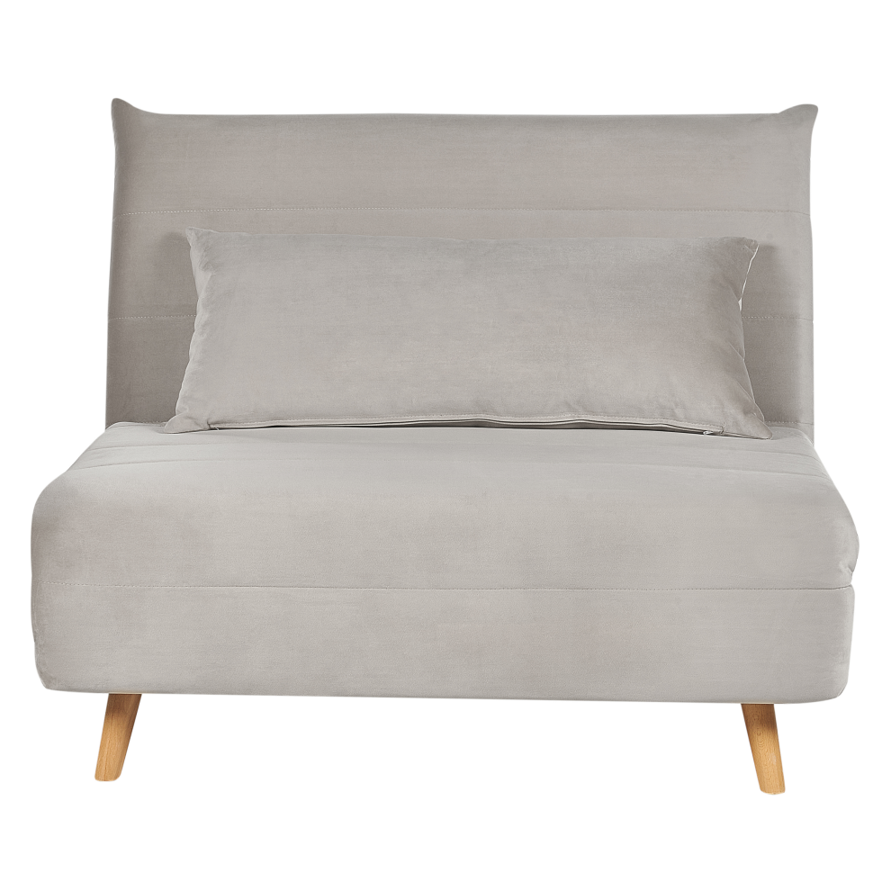 Single Sofa Bed SETTEN Velvet Light Grey