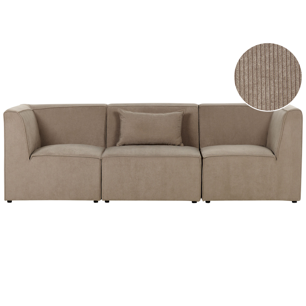 Modular Sofa LEMVIG Corduroy Taupe 3 Seater