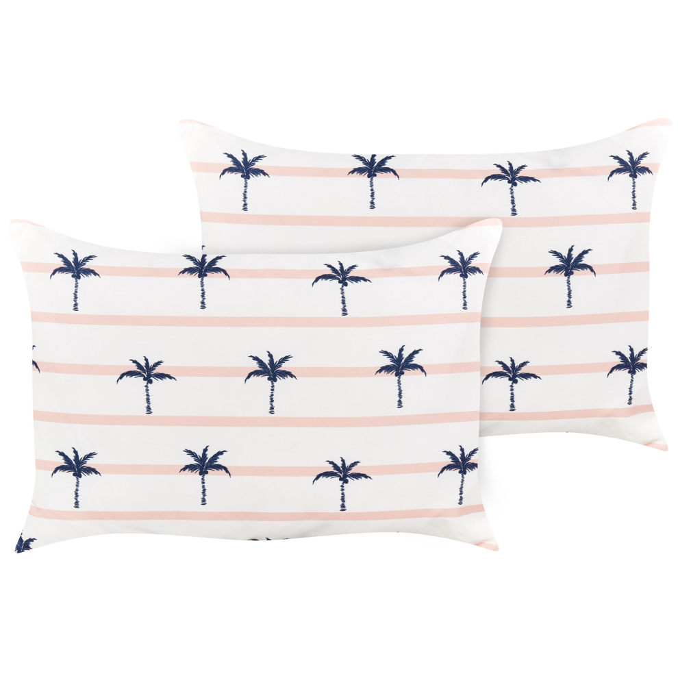 Set of 2 Outdoor Cushions MOLTEDO Striped 40 x 60 cm White
