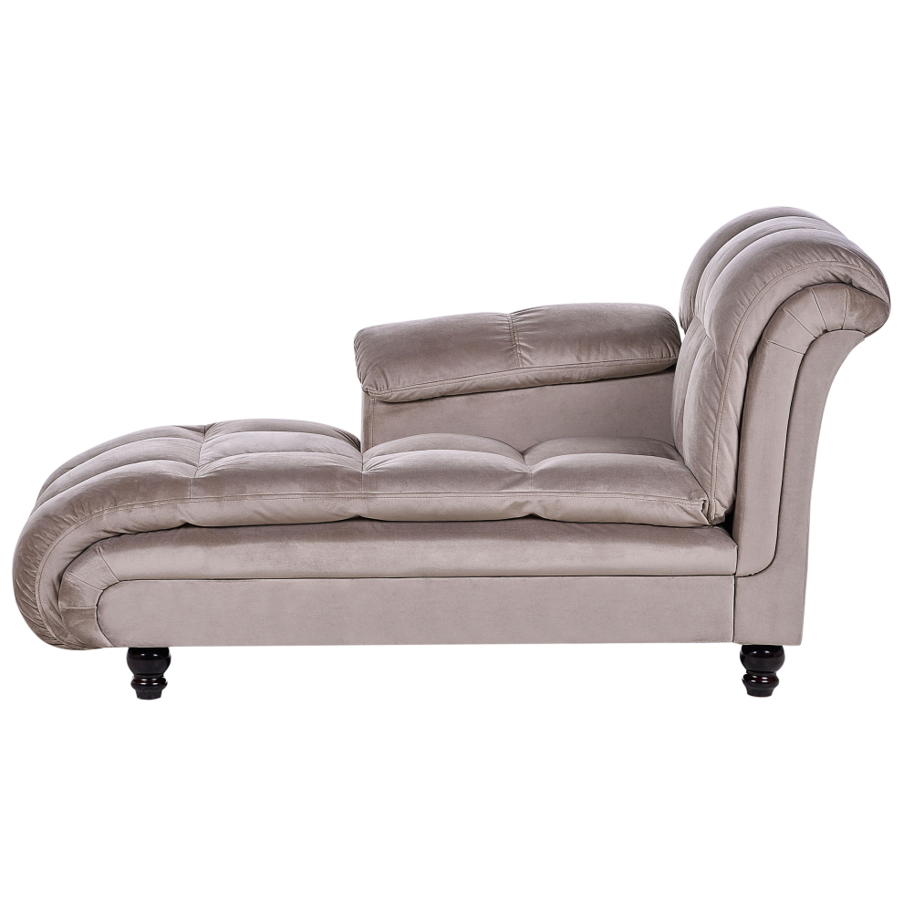 Right Hand Chaise Lounge LORMONT Fabric Taupe