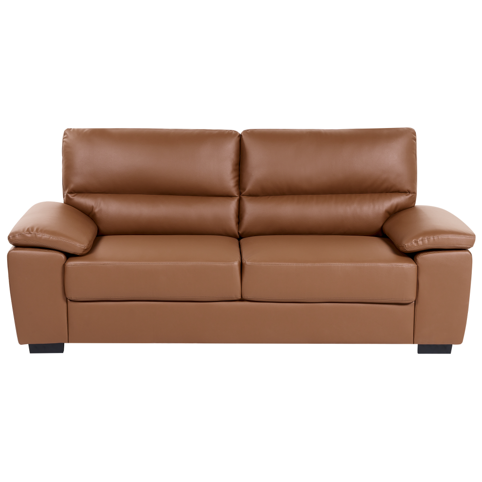 Sofa VOGAR Faux Leather Golden Brown 3 Seater