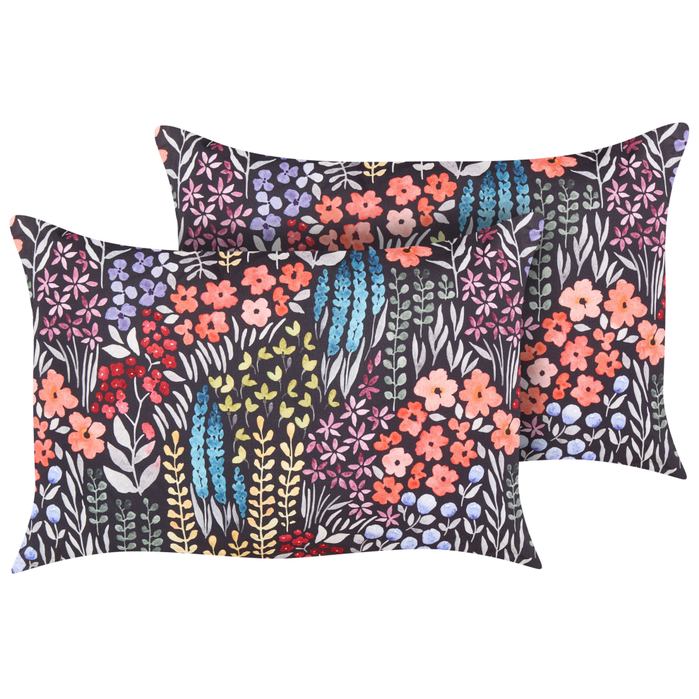 Set of 2 Outdoor Cushions CASTELARO Floral Pattern 40 x 60 cm Multicolour